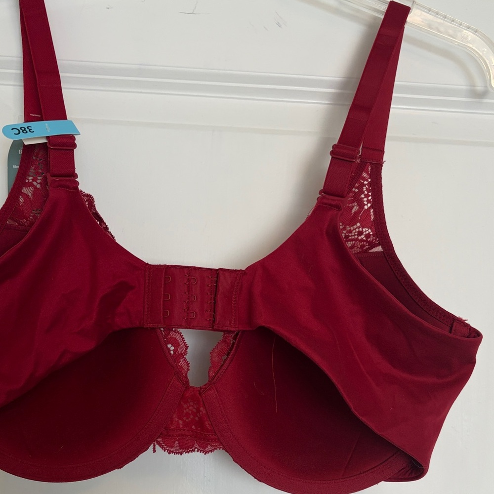 NWT Bali Deep Red Lace Bra 38C - Picture 4 of 4